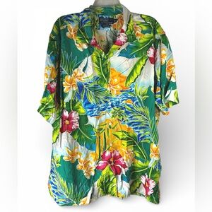 Polo Ralph Lauren Mens Vtg Caldwell Shirt Hawaiian Camp XL 90s Tropical Floral